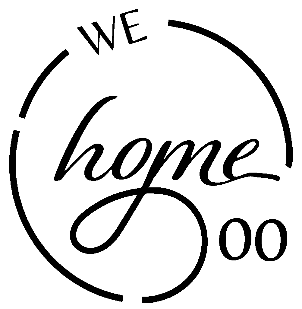 WeHome500 logo featuring a modern stylized home icon above bold company name text for real estate branding purposes.