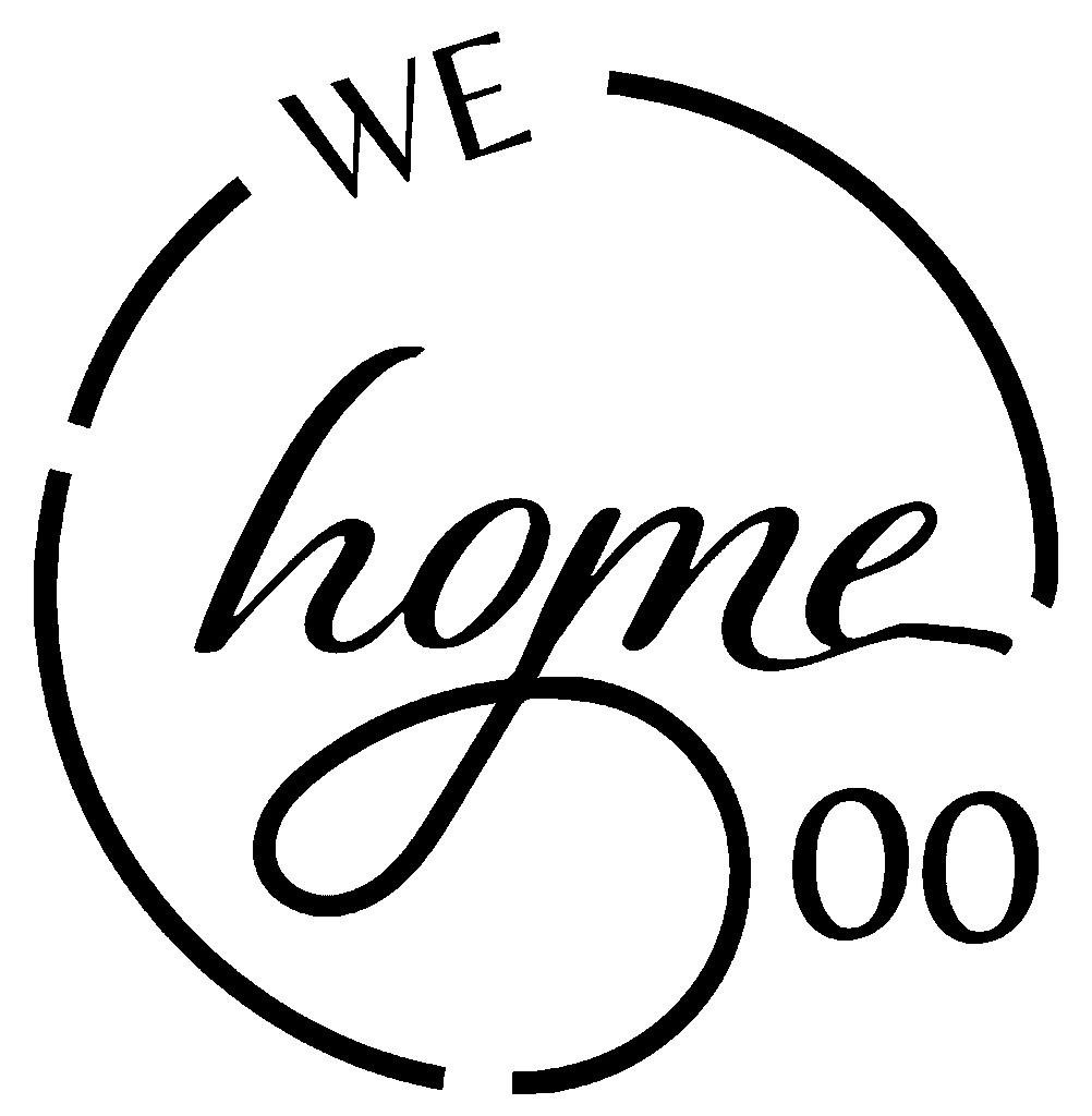 WeHome500 logo featuring a modern stylized home icon above bold company name text for real estate branding purposes.